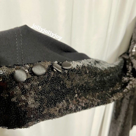 Torrid Sylvia Mollie Longline Sequin Black Blazer 2X - Picture 10 of 14